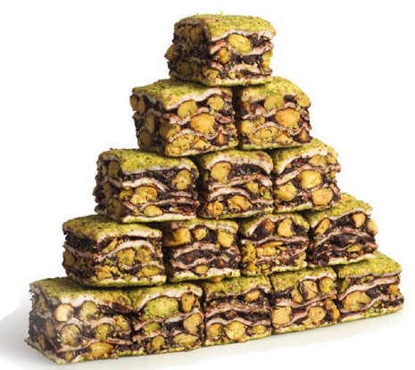 Toz Fıstıklı Çikolatalı Baklava Lokum